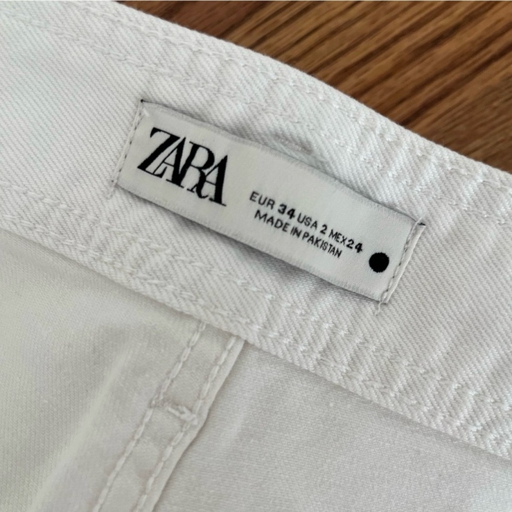 Zara White Waistband with Branded Label